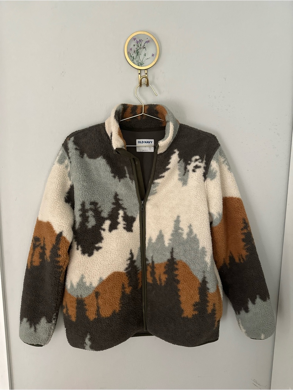 Old Navy Sherpa Jacket in Cream, Brown, Gray, Tan Mountain View